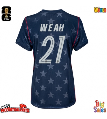 United States Timothy Weah #21 Replica Away Stadium Shirt for Women World Cup 2026 Short Sleeve
